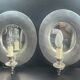 Pair of medieval style wall lamp pewter and mirror