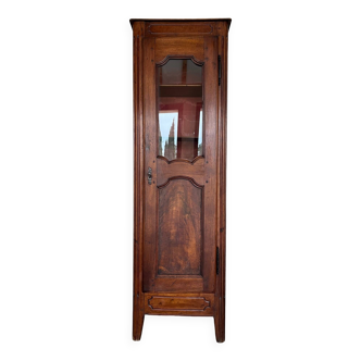 Antique Louis XVI style display cabinet in walnut