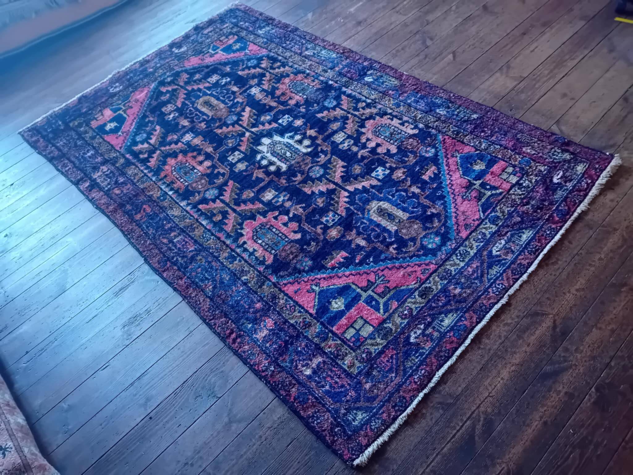 Handmade Persian Hamadan Rug 210x134cm