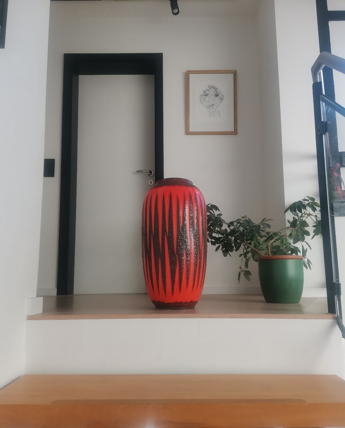 Vintage Scheurich Fat Lava vase | West Germany | Orange Black Zi