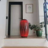 Vintage Scheurich Fat Lava vase | West Germany | Orange Black Zi
