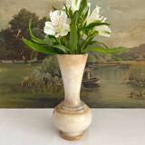 Vintage alabaster-style resin vase