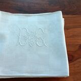 DC/DG Vintage Monogram White Linen Napkins (Set of 4+2)