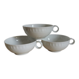 Set of 3 cups in porcelain from Limoges vintage France B&C