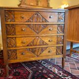 Art Deco oak chest of drawers