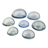 Set of 7 vintage Akva ashtrays by Per Lükten for Holmegaard 1950.