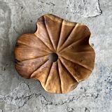 Small pendant light in corrugated teak leaf (Small D:30 H:20)