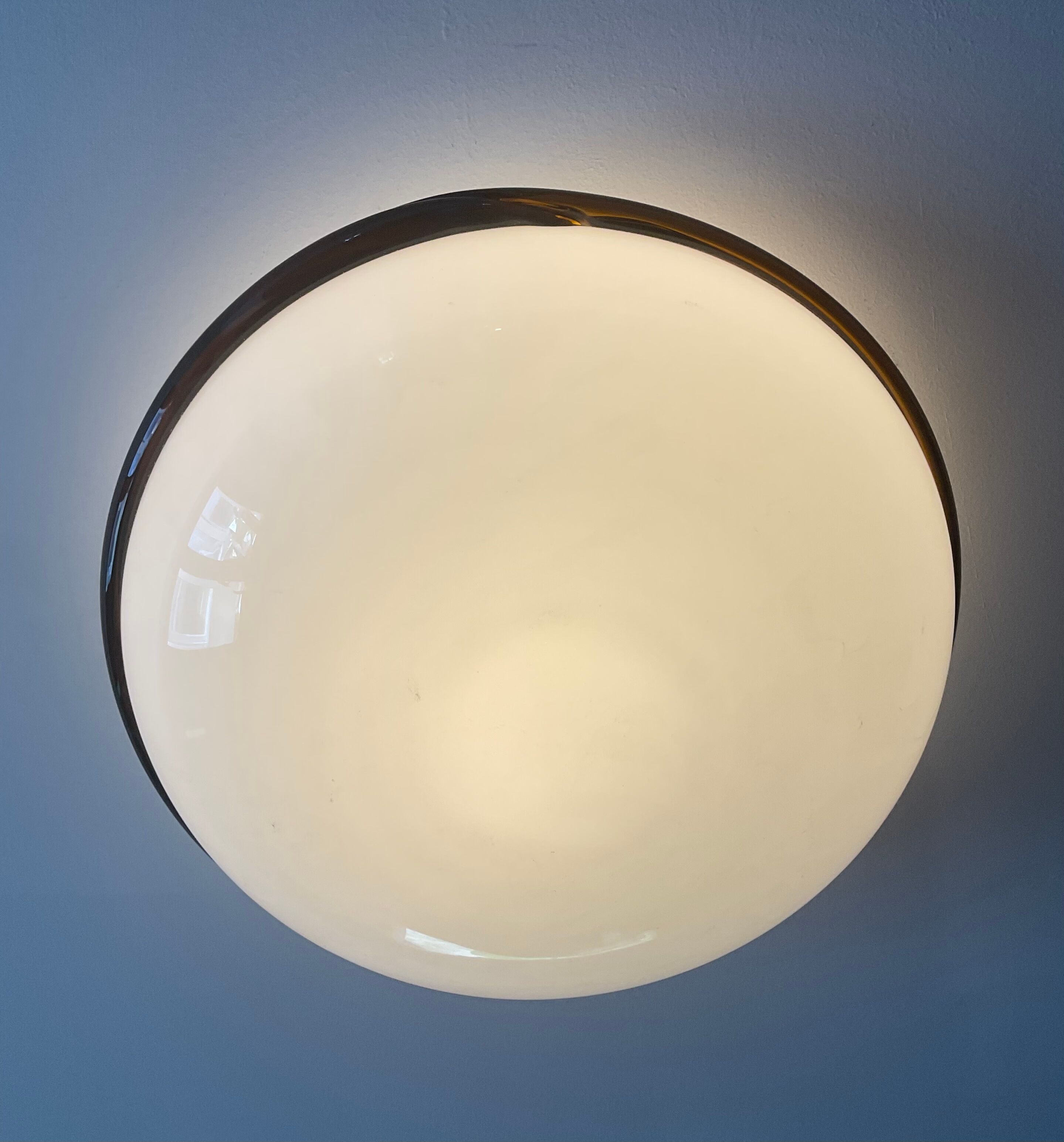 Vintage ceiling lamp in opaline and glass paste