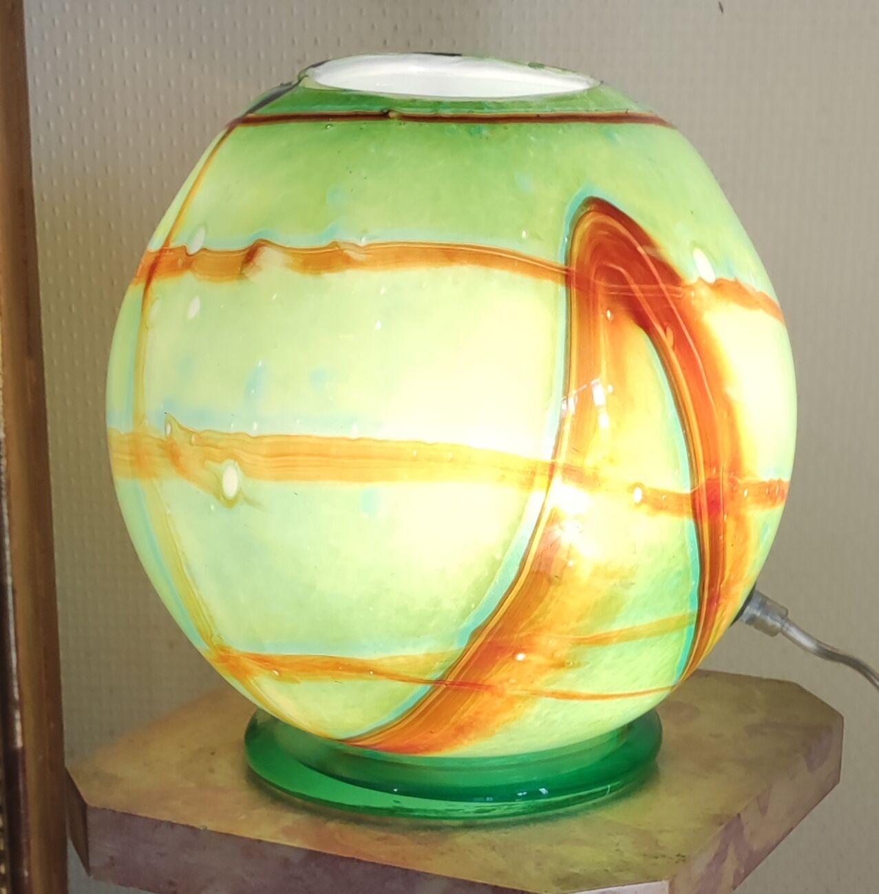 Lamp ball glass Murano/Italy/signed F. Silviy