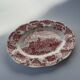 Ensemble vintage Enoch Wedgwood "Maisons Royales de Grande-Bretagne" en rouge, gravé à la main.