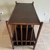 Brown rattan console shelf