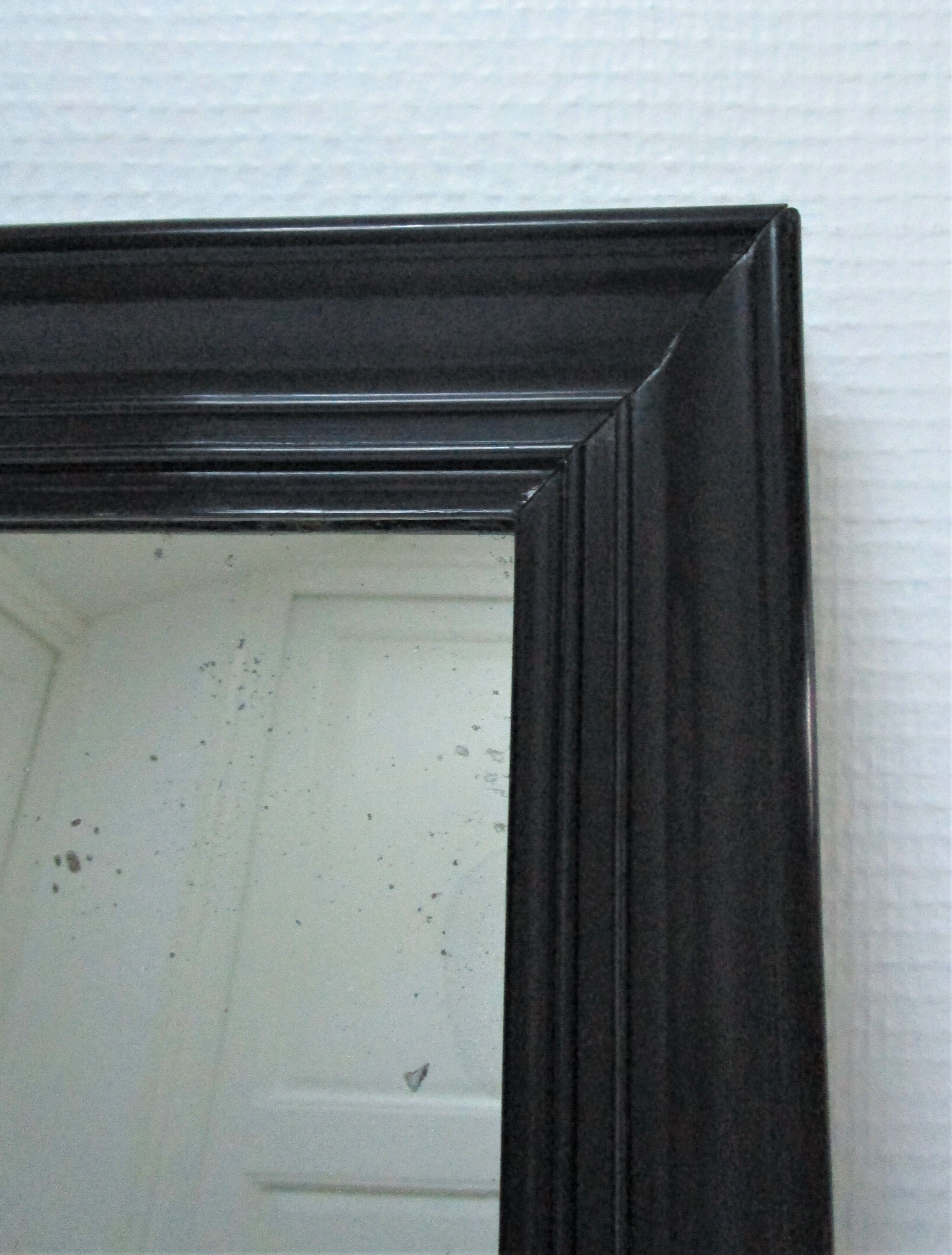 Blackened wood mirror napoleon iii xixth 37.5 cm x 46.8 cm