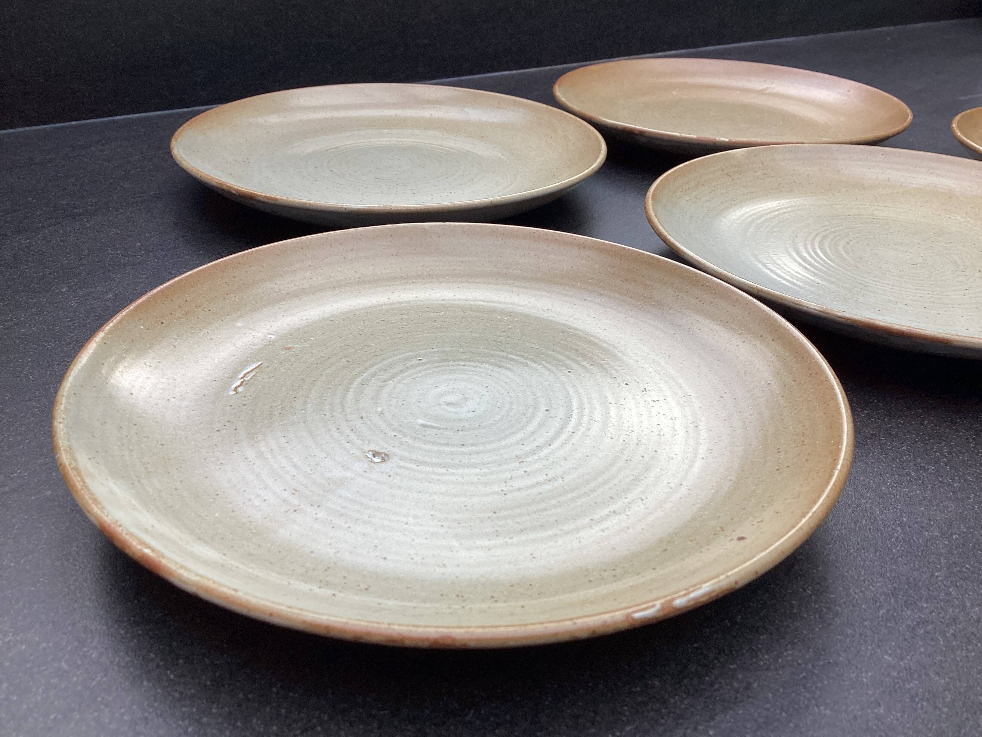 5 Village CNP stoneware dessert plates