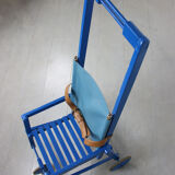 Mid-century Blue Wooden Foldable Stroller, 60s