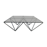 Square coffee table in black tubular steel, 1980