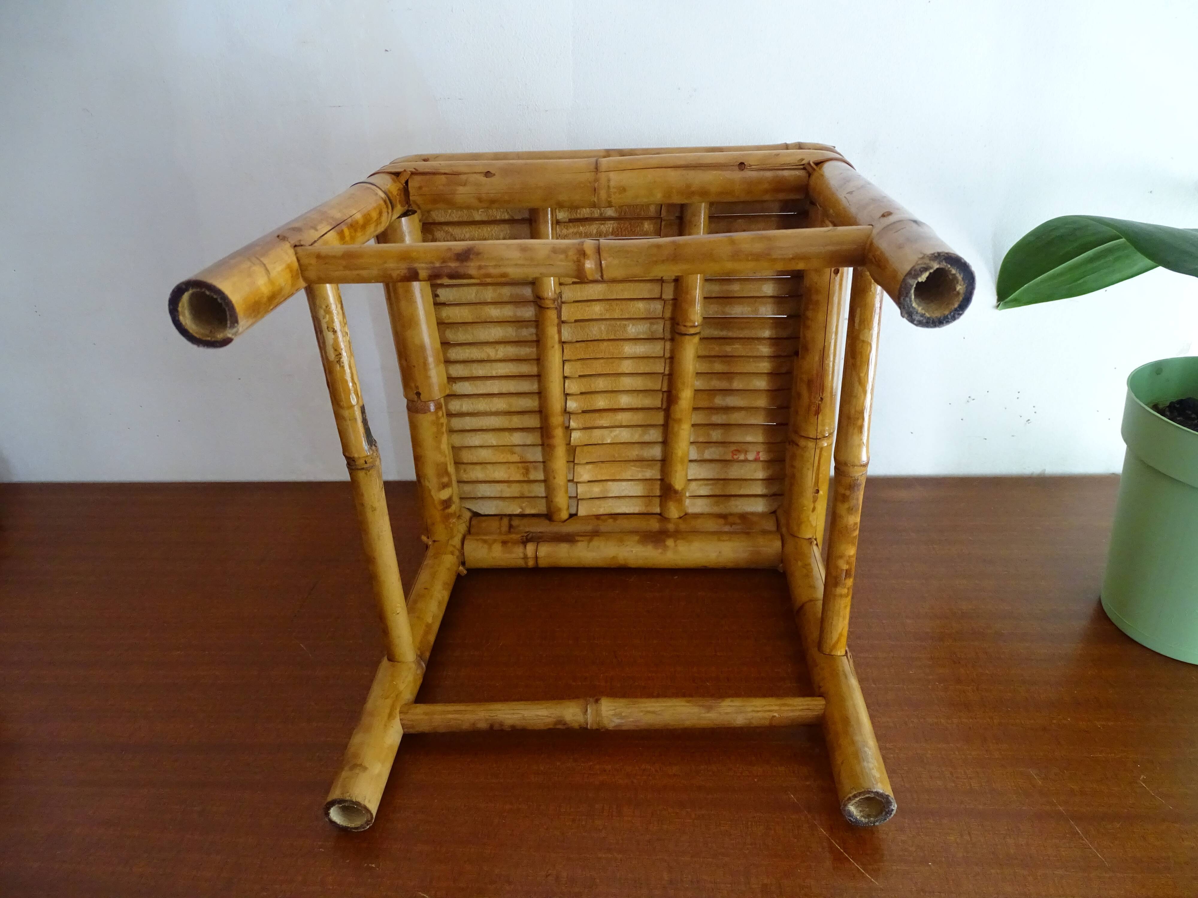 Bamboo stool 1960 vintage