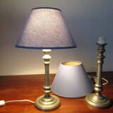 Paire de lampes de table argentées – XX ème