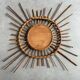 1950s French Artisan Rattan Sun Mirror