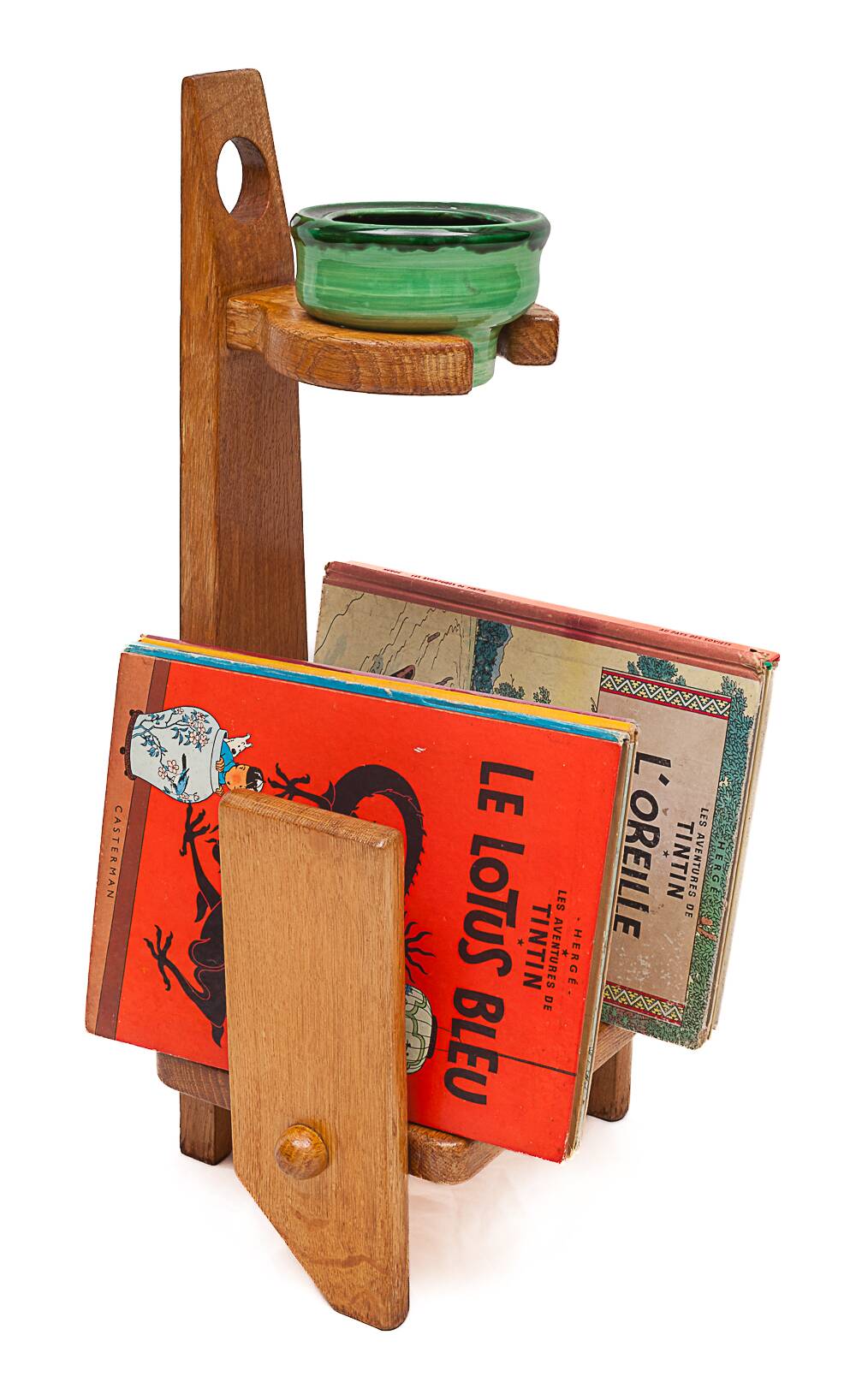 Magazine rack ashtray holder by Guillerme et Chambron