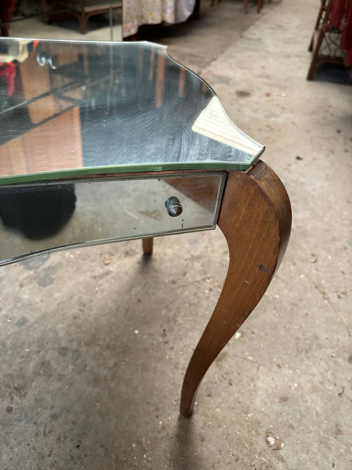 Art deco mirrored coffee table