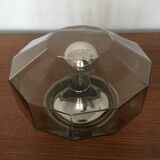 Smoked glass wall lamp or flush light by Hillebrand