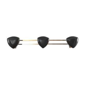 Porte-manteau métal doré et noir 3 patères