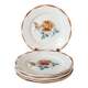 Set of 7 Digoin Sarreguemines flat plates, Fleurs Roses model, 1950