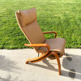 Westnofa Scandinavian Relax leather lounge chair, 1980s
