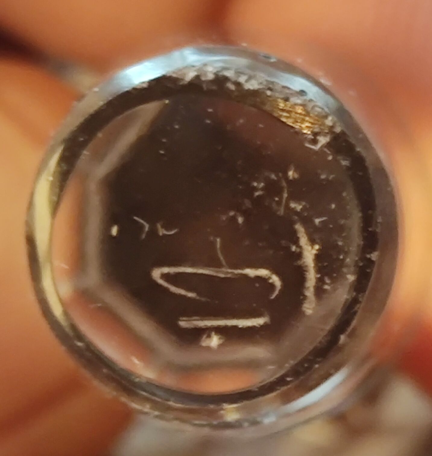 Crystal carafon, engraved decoration, 19th century