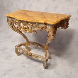 Console de style louis xv sur quatre pieds - bois laqué - 19ème