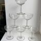 Set of 6 small champagne glasses in crystal engraved 50s