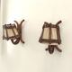 Paire d'appliques en rotin