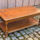 Solid wood and marquetry coffee table, double top, 110cm