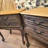 Pair of renovated solid wood bedside tables