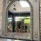 Important woodwork, 176.5cm/158cm 19th century fireplace mirror, quilted glass, parquet on the back.