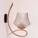 Vintage brass and glass wall lights, France 1950.