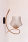 Vintage brass and glass wall lights, France 1950.