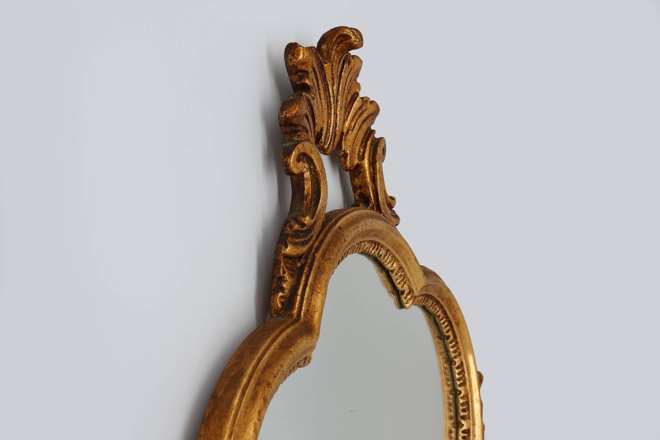 Mid-Century Baroque Style Gilded Mirror, France, 1950s