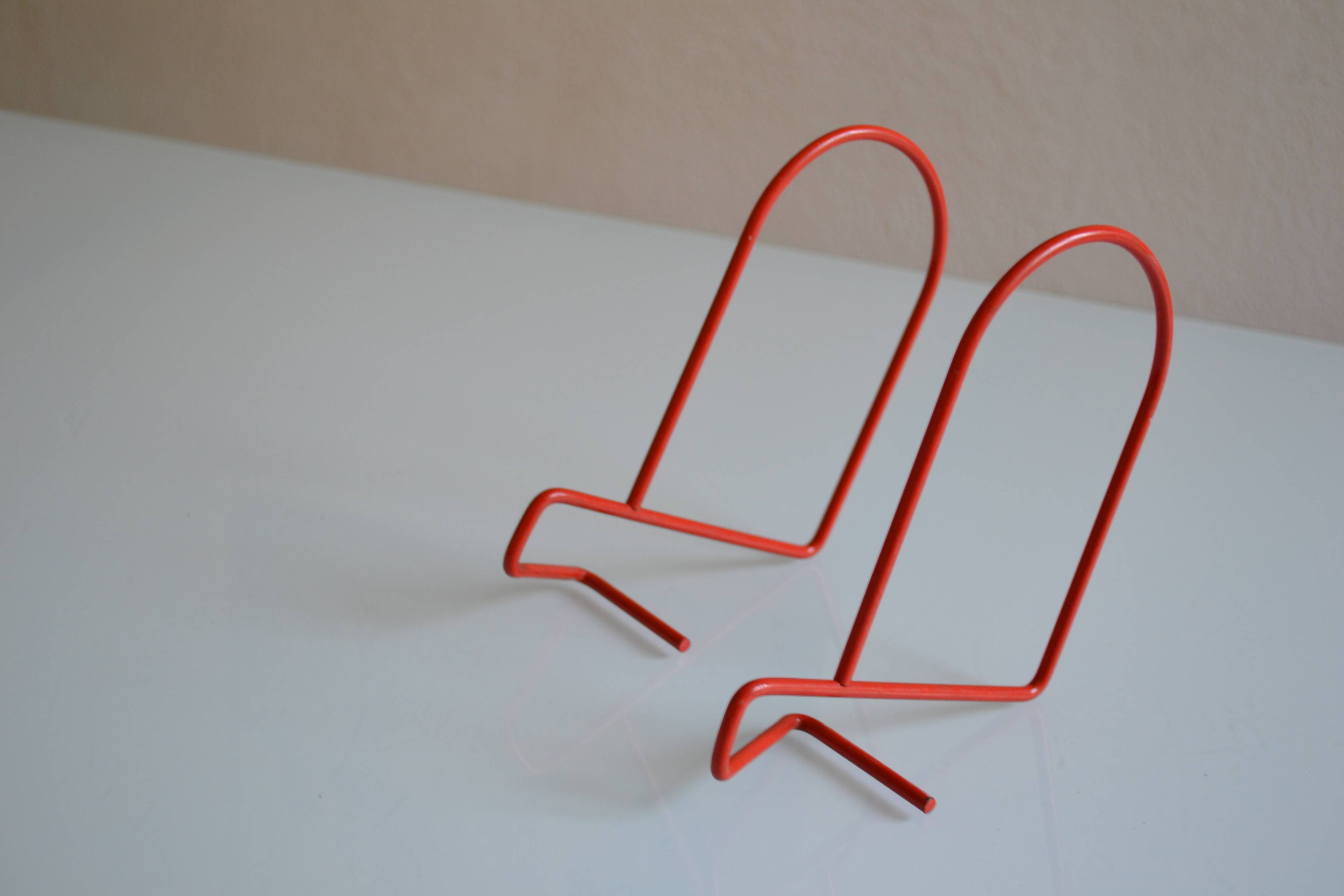 Paire de serre livres minimaliste années 80