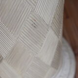 Vintage column/pedestal from the 70s-80s in travertine and wood.