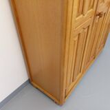 Armoire dressing vintage Guillerme et Chambron en chêne massif années 60