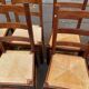 8 solid wood dining chairs with straw seats, farmhouse style