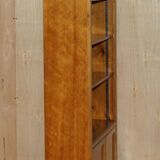 Pair of vintage cherry wood bookcases with lockable doors.