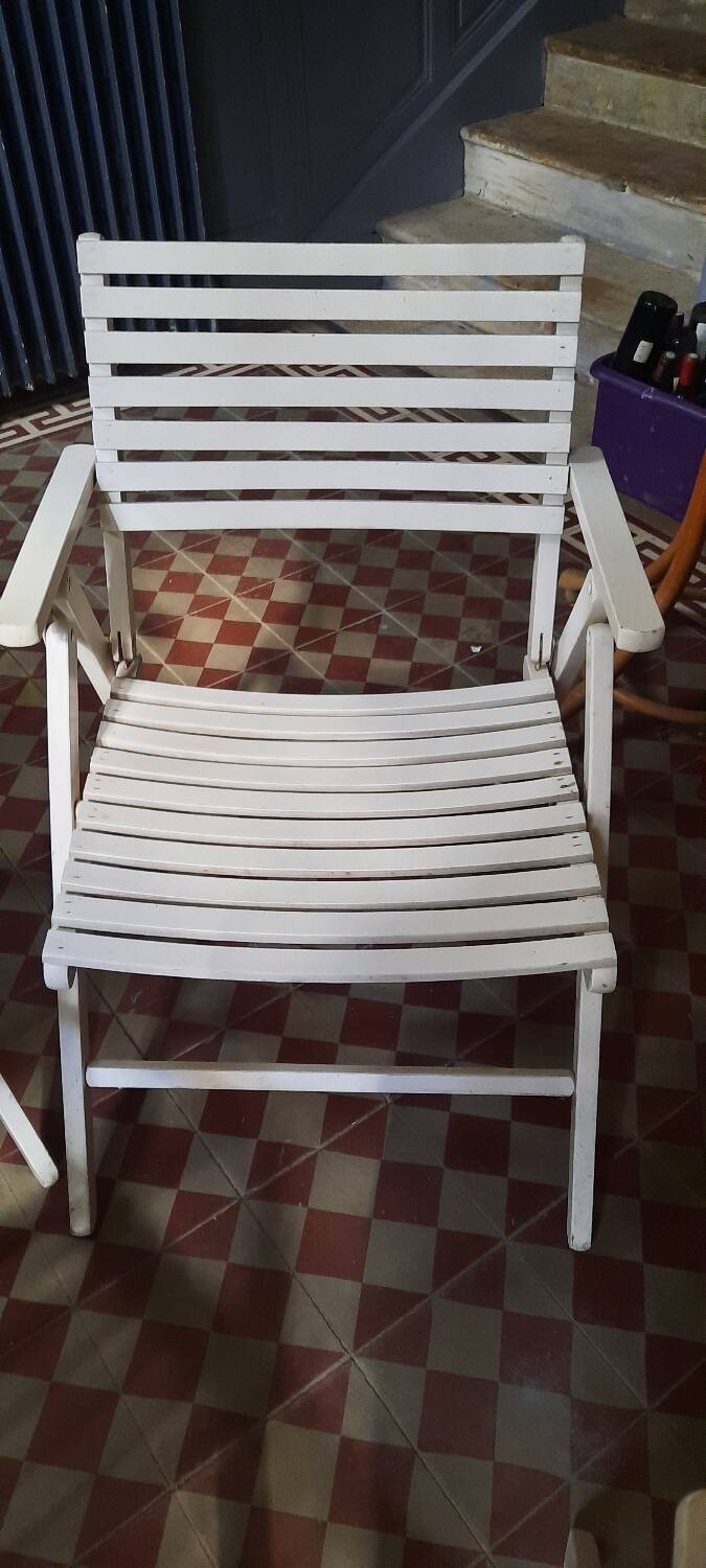 4 R Gleizes folding garden armchairs