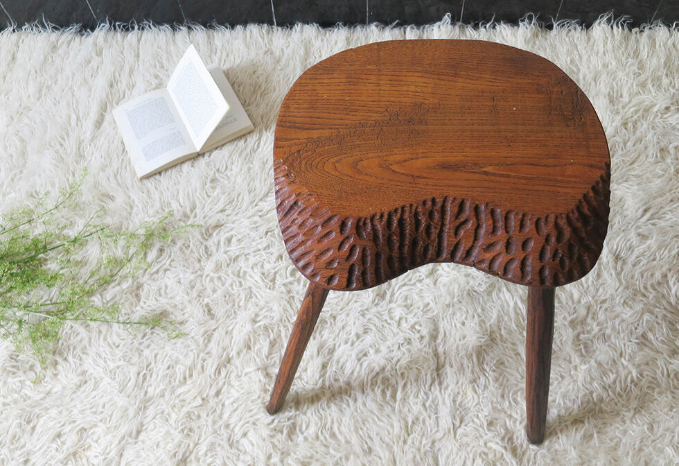 Massive wooden milking stool