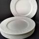 6 Large flat plates in white Limoges porcelain