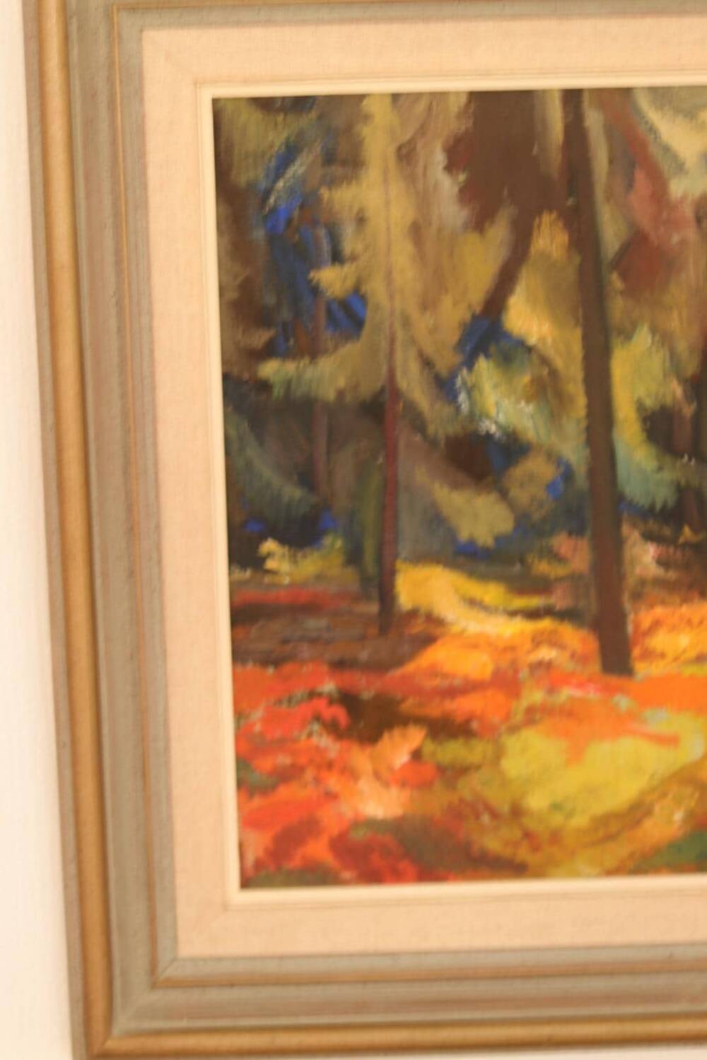 Original Mid Century Swedish Oil on Canvas – “Pine Forest” by Frans Be