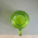 Vintage green molded glass pitcher