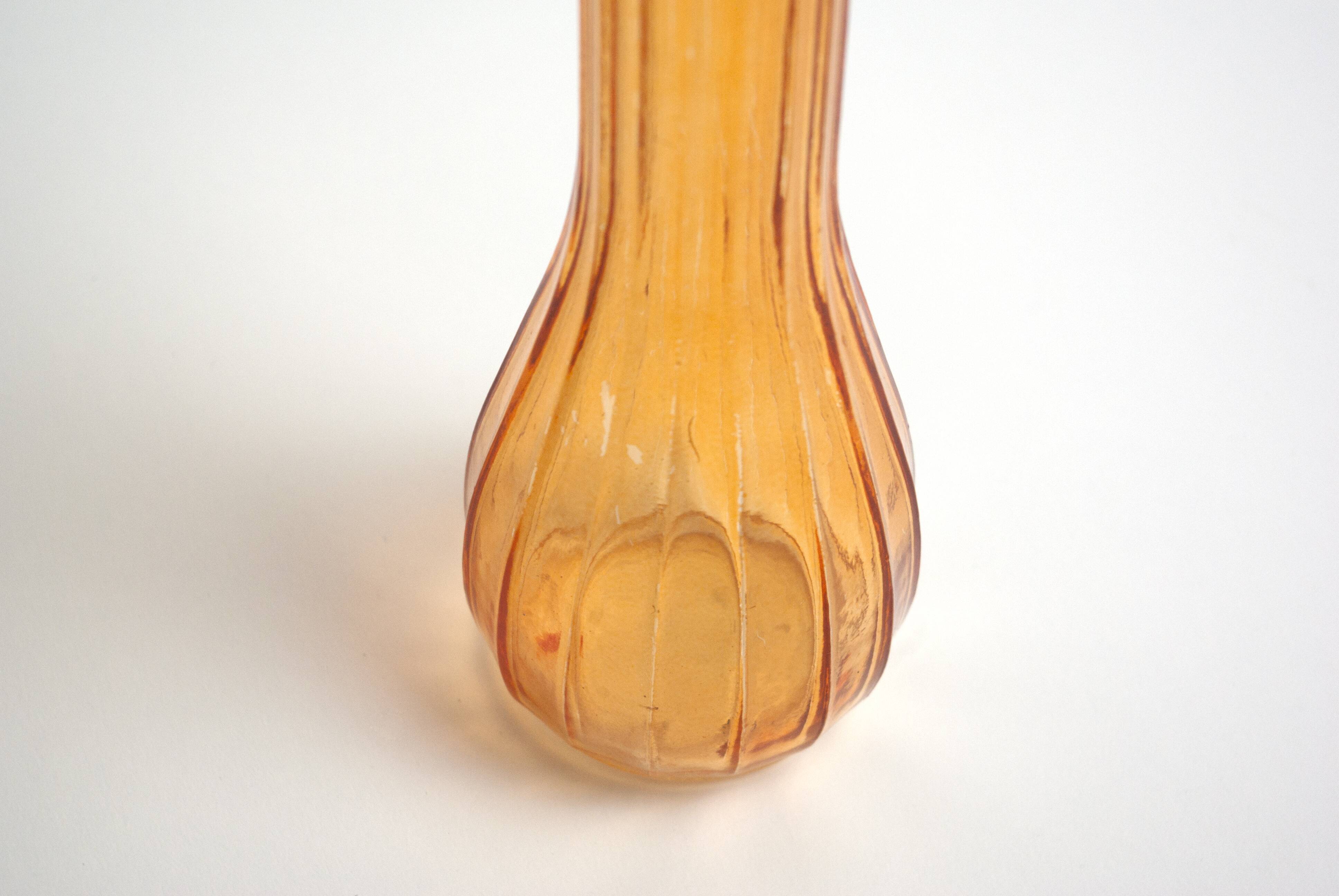 Praticality orange glass vase / made in France / 60s