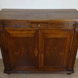 Napoleon III period colonial buffet in marquetry with orientalist decorations